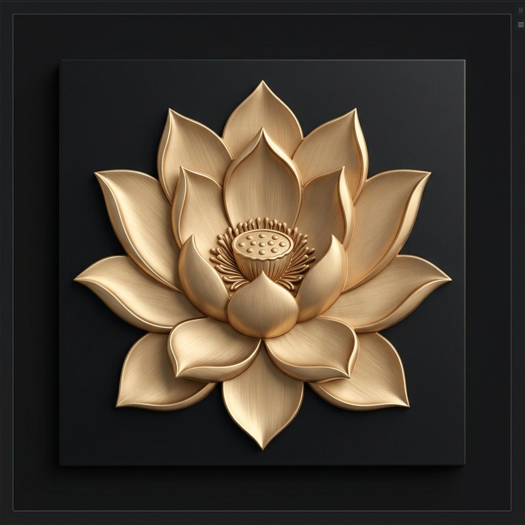 金色莲花浮雕作品示意